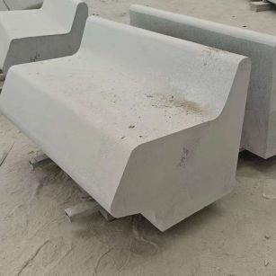 七台河 芝麻白花岗岩异形坐凳，石凳