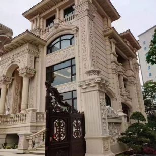 七台河 黄金麻花岗岩别墅外墙干挂效果展示