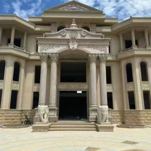 七台河 黄金麻别墅外墙干挂，大柱，大象，蘑菇石，雕花板