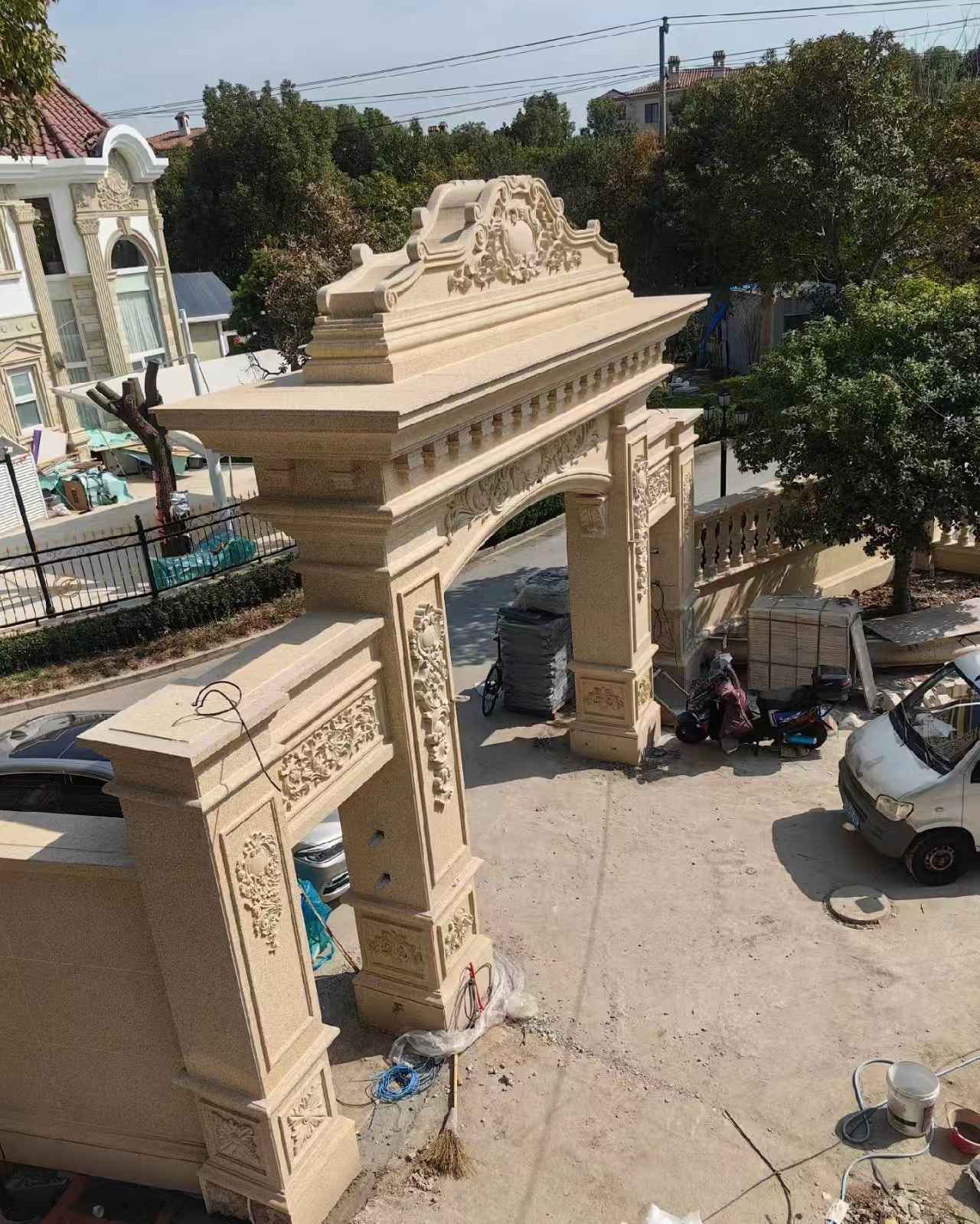 七台河 黄金麻荔枝面花岗岩别墅门楼