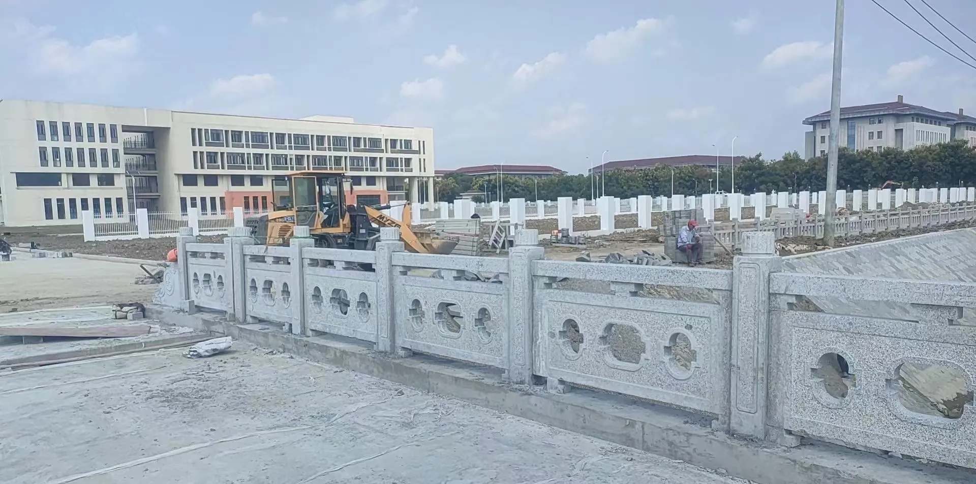 七台河 白麻花岗岩荔枝面河道栏杆