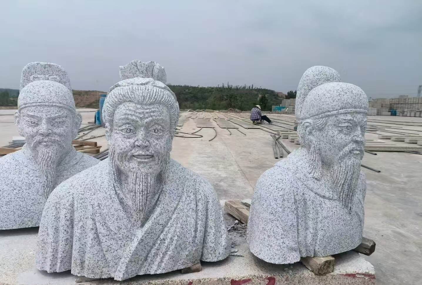 七台河 白麻花岗岩石材人物立体雕刻