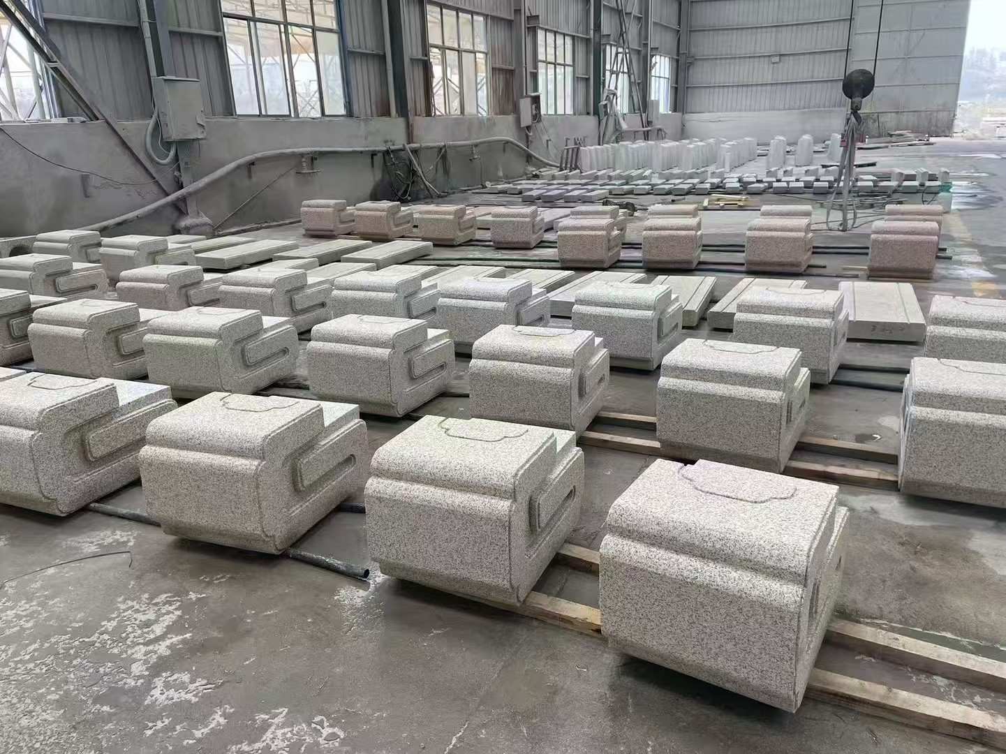 七台河 白麻花岗岩异形加工-石凳，坐凳