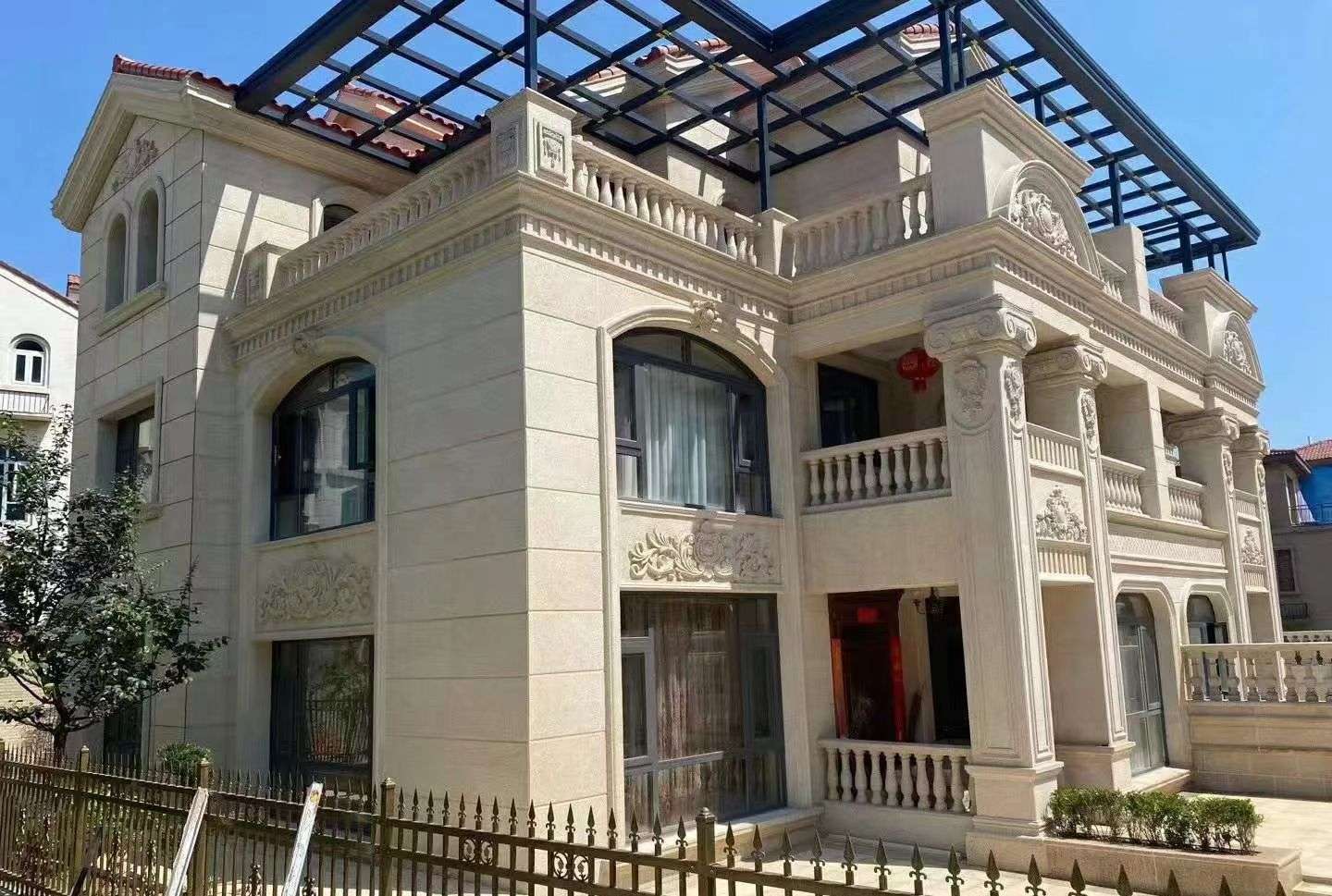 七台河 黄金麻花岗岩荔枝面别墅外墙干挂