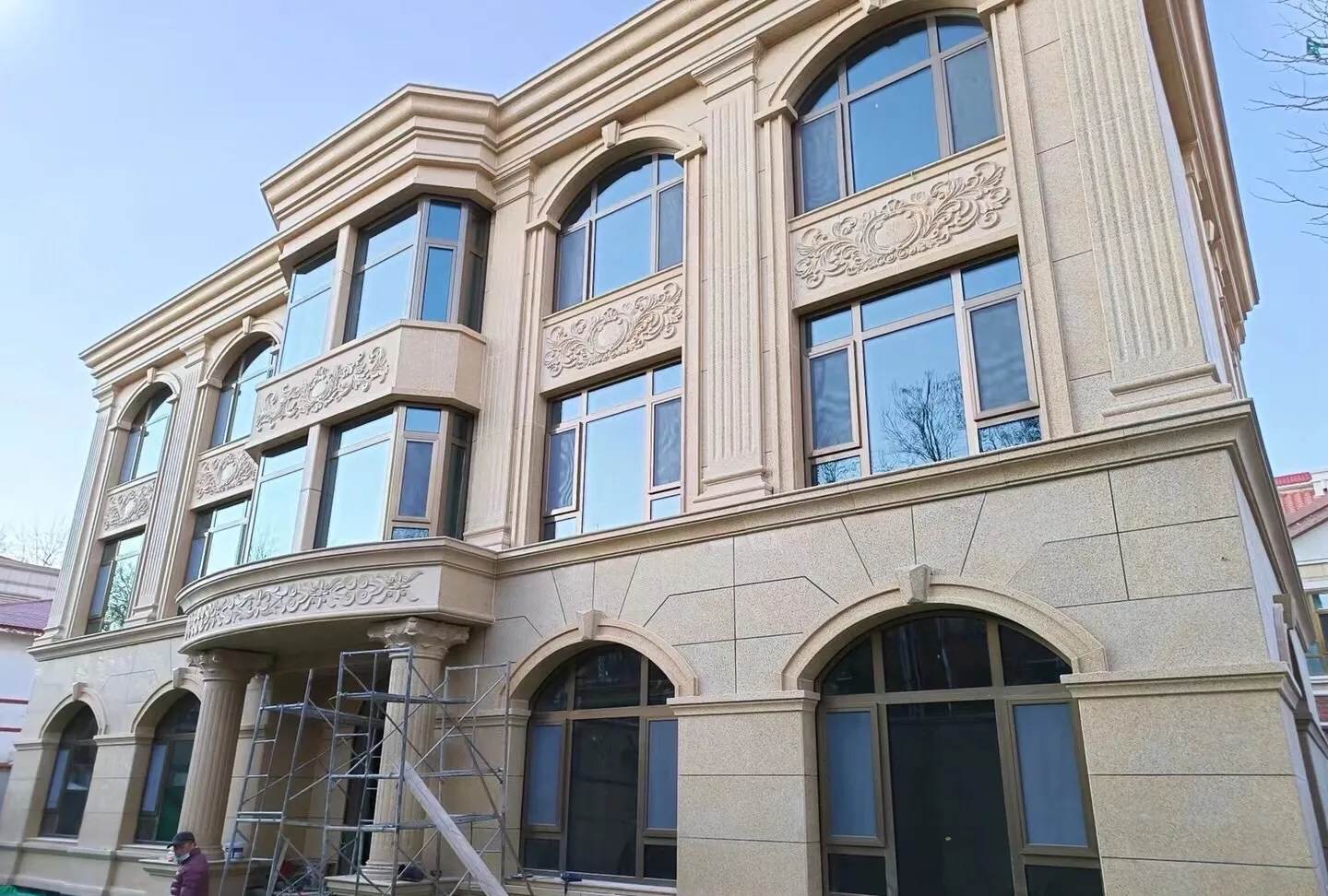 七台河 黄金麻花岗岩别墅外墙干挂